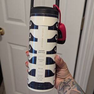 Amelin Archive Mustache Water Bottle & Bath & Bodyworks Hand Sanitizer Bundle